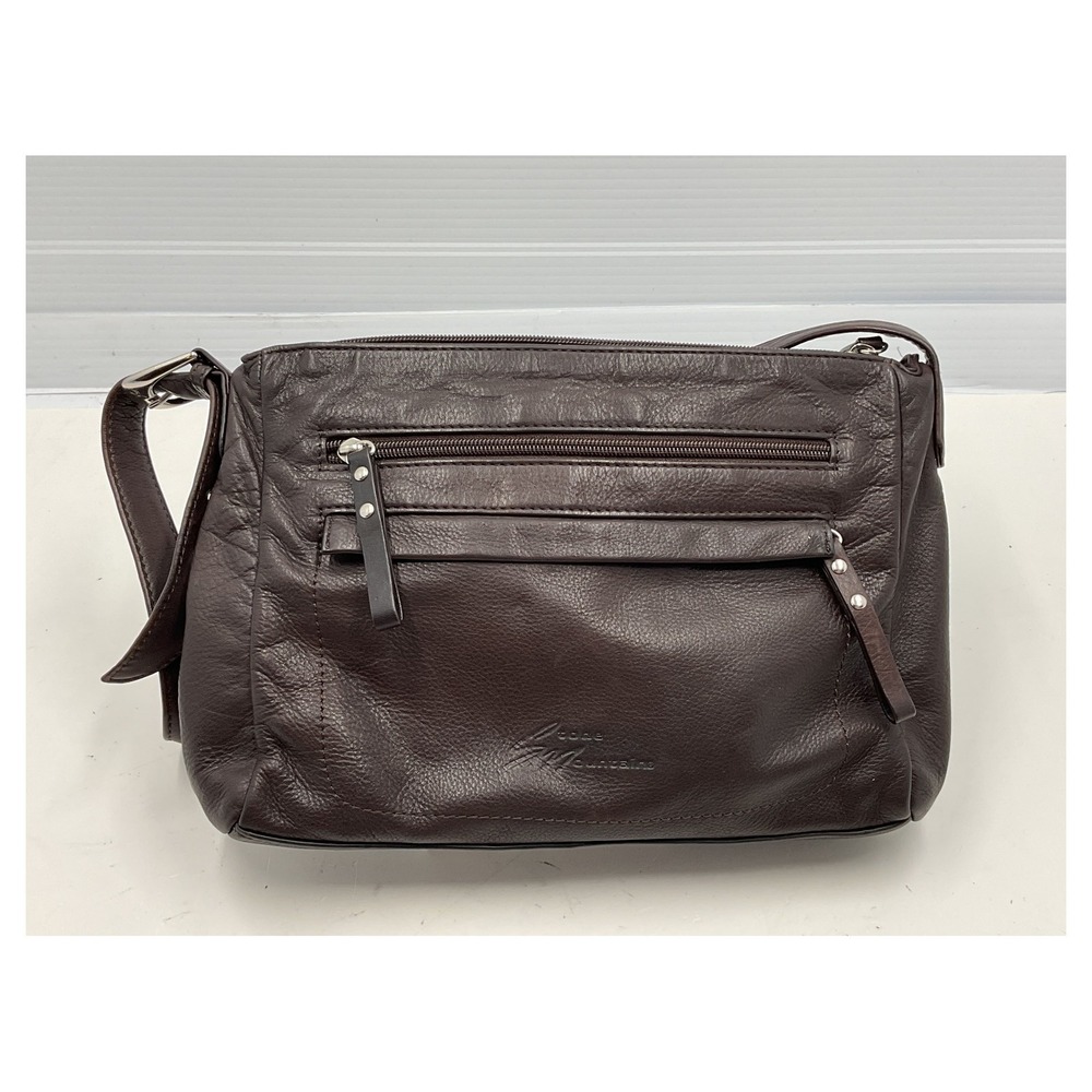 Stone Mountain Brown Leather Crossbody Bag Organizer Purse Multi-Pocket Medium - Picture 1 of 4